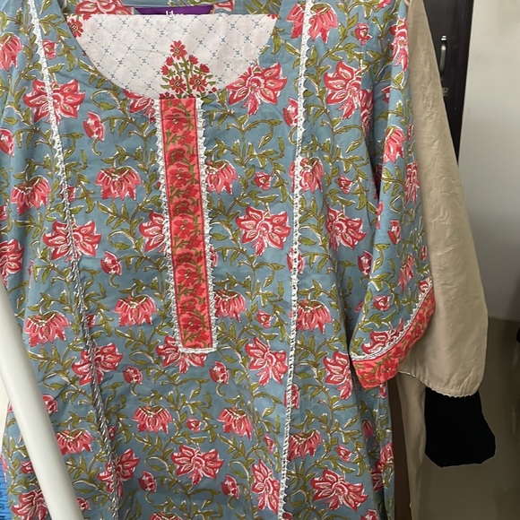 Libas Printed Cotton Straight Kurta with Palazzos & Dupatta | NWOT - Picture 11 of 17